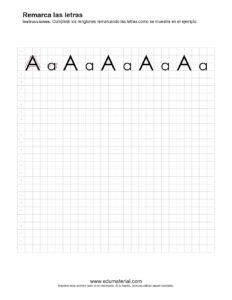 Completar Renglones Letra A (Set1) - EduMaterial